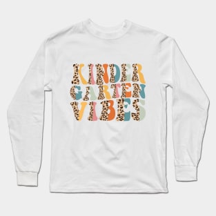 Funny Leopard kindergarten Grade Vibes Retro Back To School Long Sleeve T-Shirt